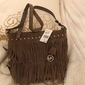 Michael Kors Billy Dark Dune CONV Shoulder Leather